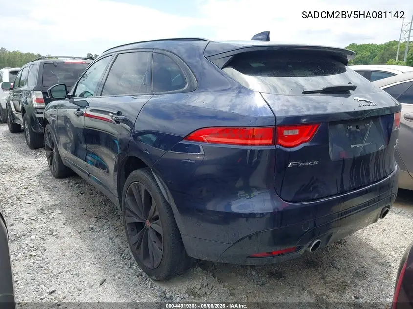 2017 Jaguar F-Pace S VIN: SADCM2BV5HA081142 Lot: 44919308