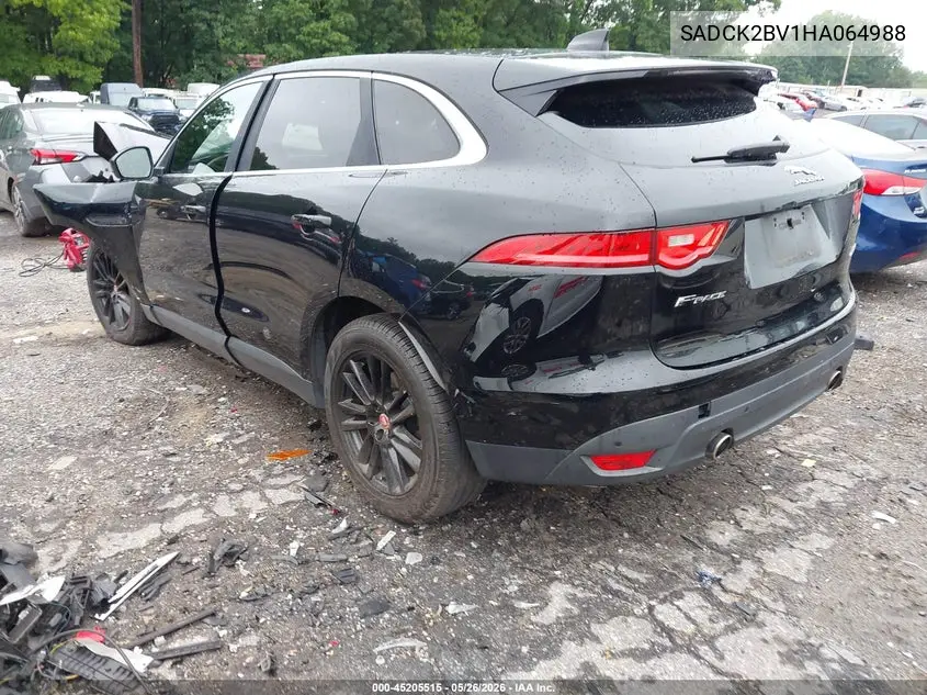 2017 Jaguar F-Pace 35T Prestige VIN: SADCK2BV1HA064988 Lot: 45205515