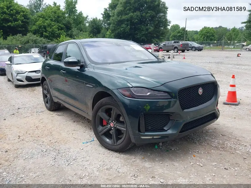 2017 Jaguar F-Pace S VIN: SADCM2BV3HA081589 Lot: 45225554