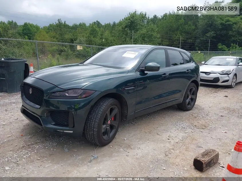 2017 Jaguar F-Pace S VIN: SADCM2BV3HA081589 Lot: 45225554
