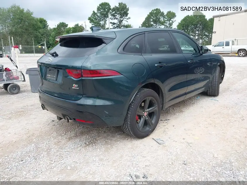 2017 Jaguar F-Pace S VIN: SADCM2BV3HA081589 Lot: 45225554