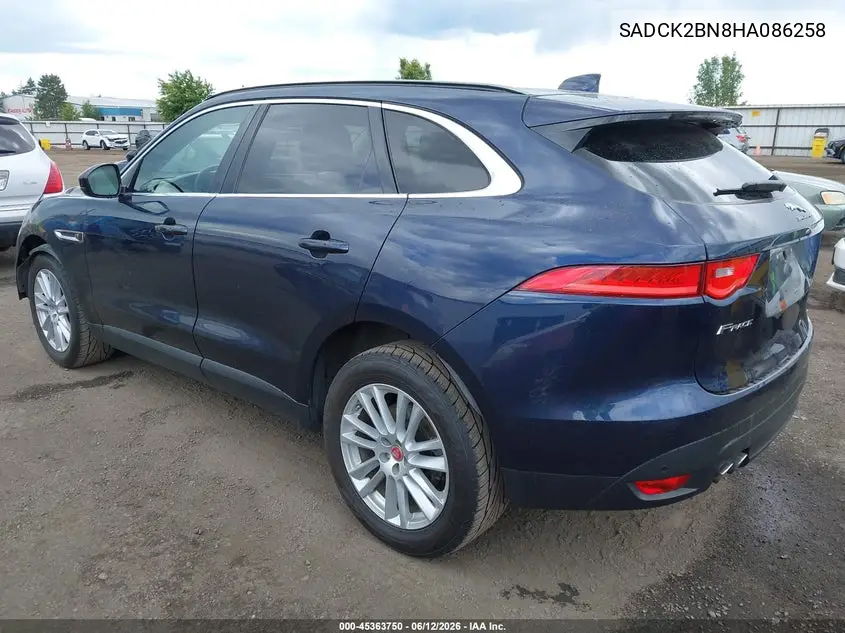 2017 Jaguar F-Pace 20D Prestige VIN: SADCK2BN8HA086258 Lot: 45363750
