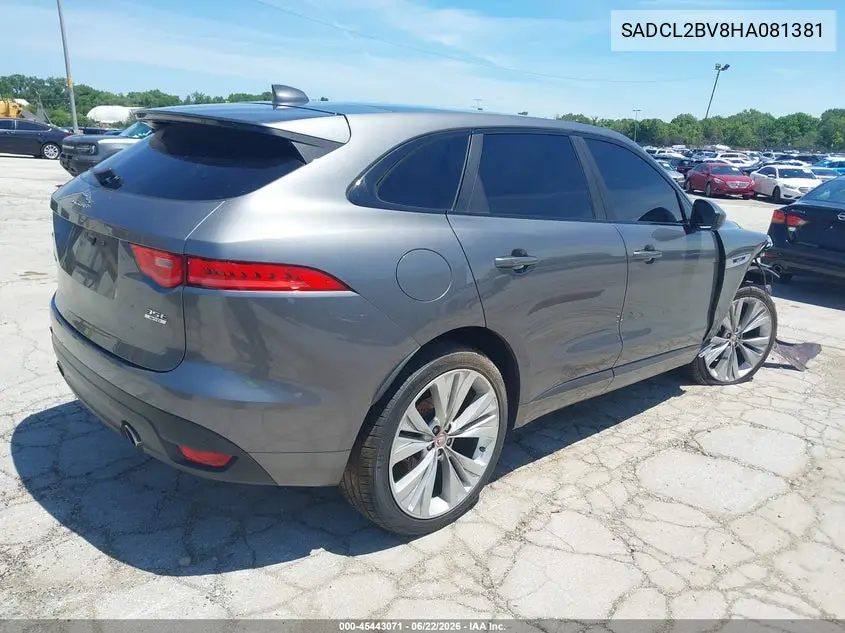2017 Jaguar F-Pace 35T R-Sport VIN: SADCL2BV8HA081381 Lot: 45443071