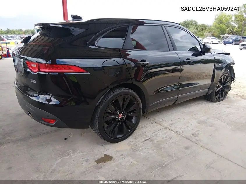 2017 Jaguar F-Pace 35T R-Sport VIN: SADCL2BV3HA059241 Lot: 45565820