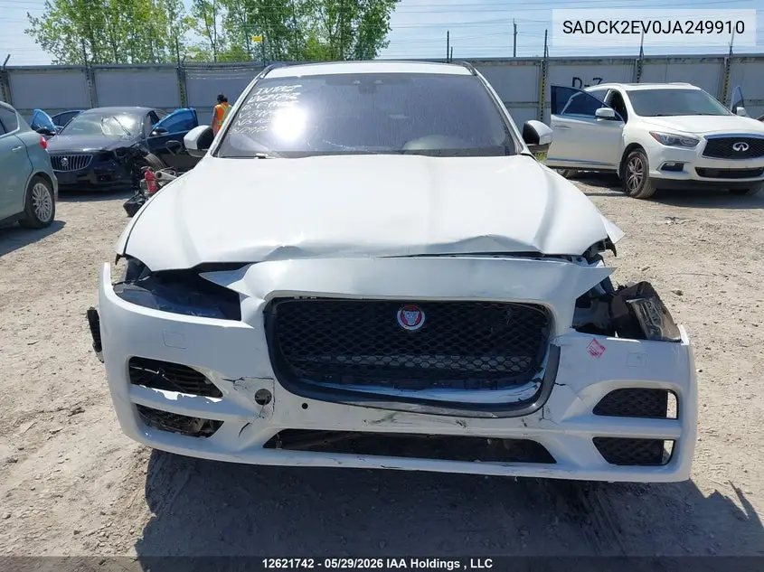 2018 Jaguar F-Pace VIN: SADCK2EV0JA249910 Lot: 12621742
