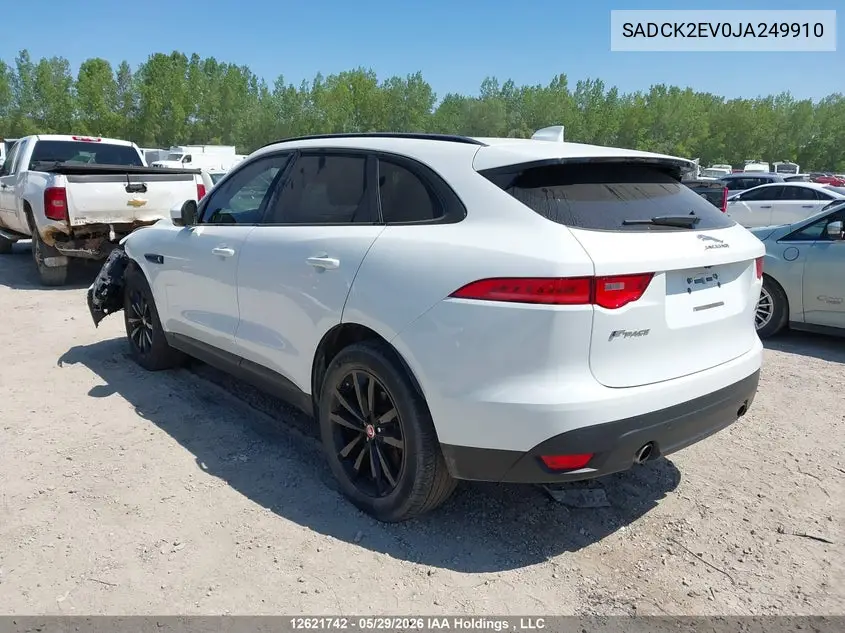 2018 Jaguar F-Pace VIN: SADCK2EV0JA249910 Lot: 12621742