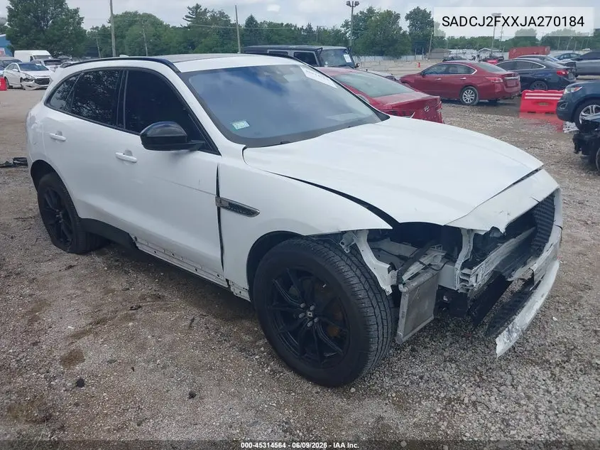 2018 Jaguar F-Pace 25T Premium VIN: SADCJ2FXXJA270184 Lot: 45314564