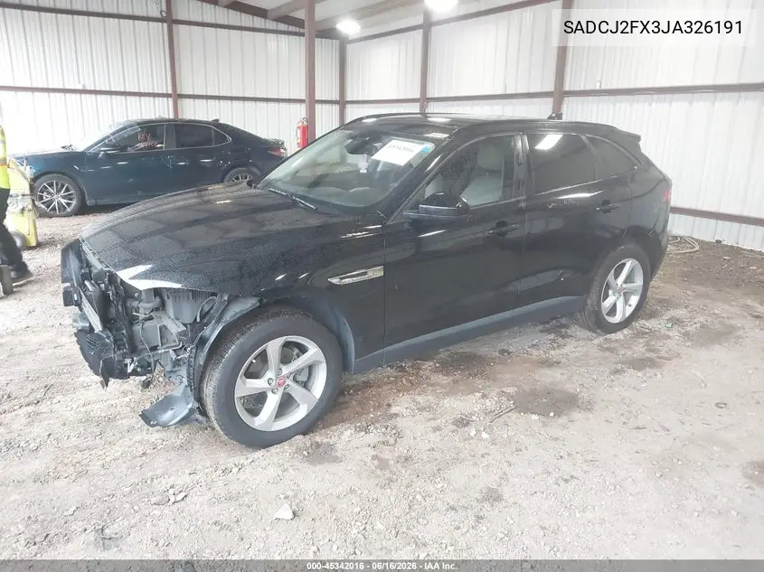 2018 Jaguar F-Pace 25T Premium VIN: SADCJ2FX3JA326191 Lot: 45342016
