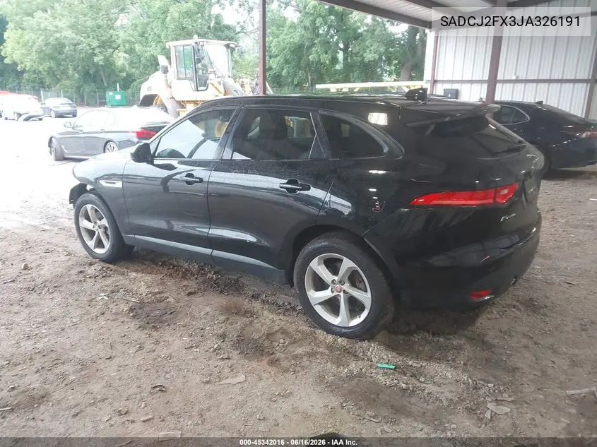 2018 Jaguar F-Pace 25T Premium VIN: SADCJ2FX3JA326191 Lot: 45342016