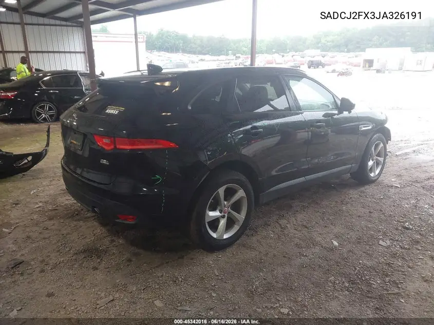2018 Jaguar F-Pace 25T Premium VIN: SADCJ2FX3JA326191 Lot: 45342016