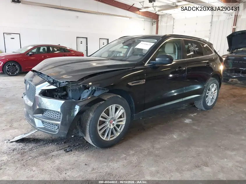 2018 Jaguar F-Pace 30T Prestige VIN: SADCK2GX8JA290431 Lot: 45344633