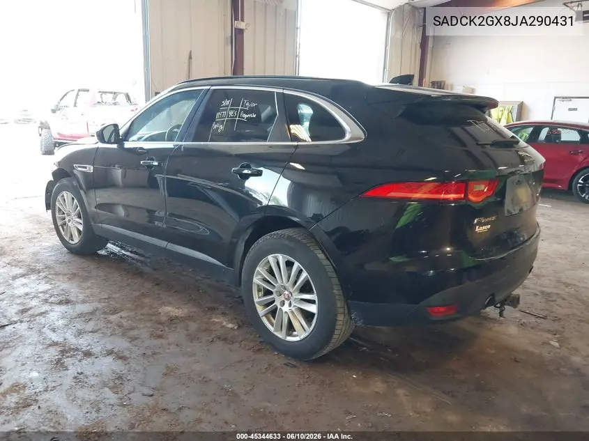 2018 Jaguar F-Pace 30T Prestige VIN: SADCK2GX8JA290431 Lot: 45344633