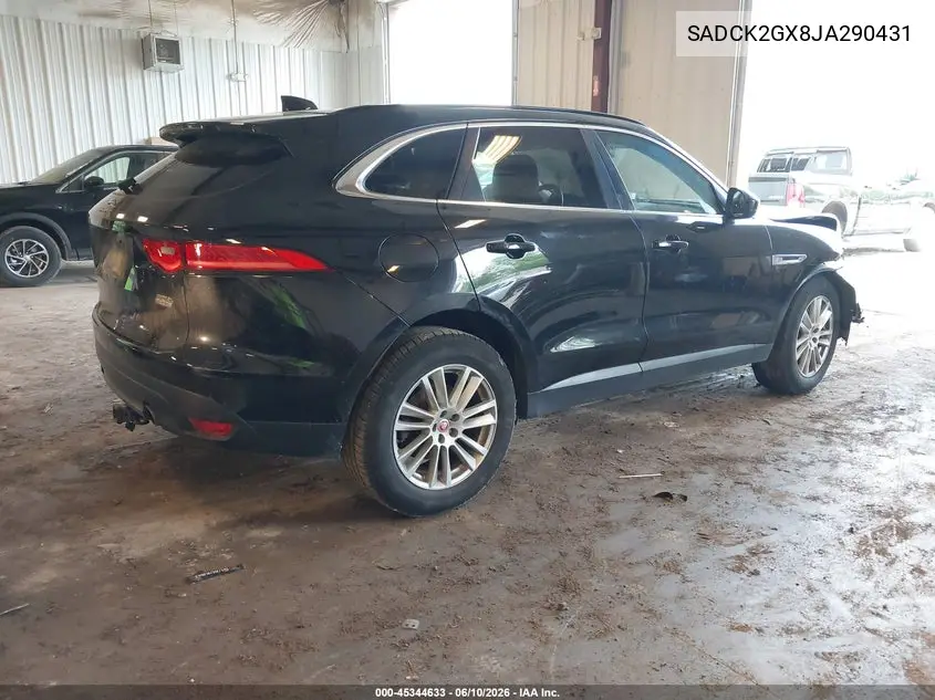 2018 Jaguar F-Pace 30T Prestige VIN: SADCK2GX8JA290431 Lot: 45344633