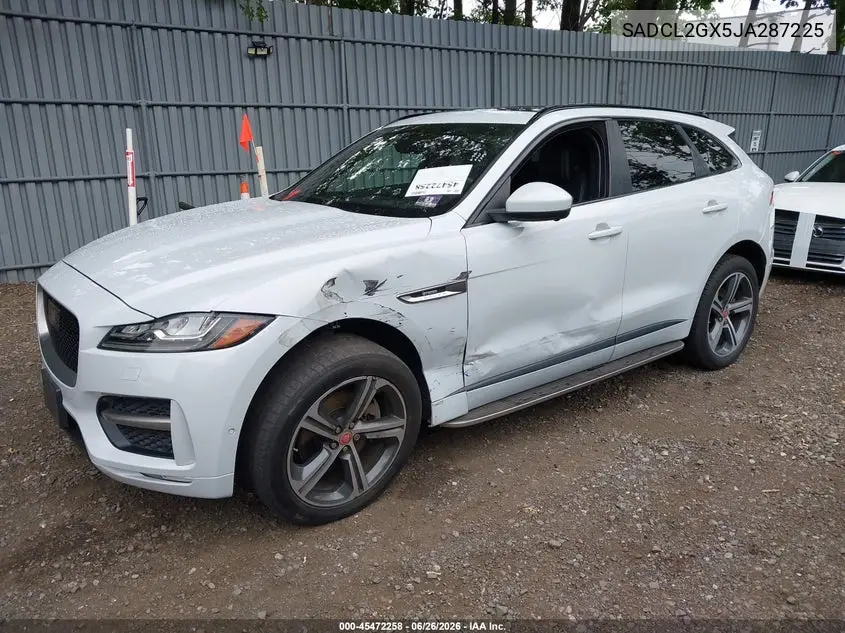 2018 Jaguar F-Pace 30T R-Sport VIN: SADCL2GX5JA287225 Lot: 45472258