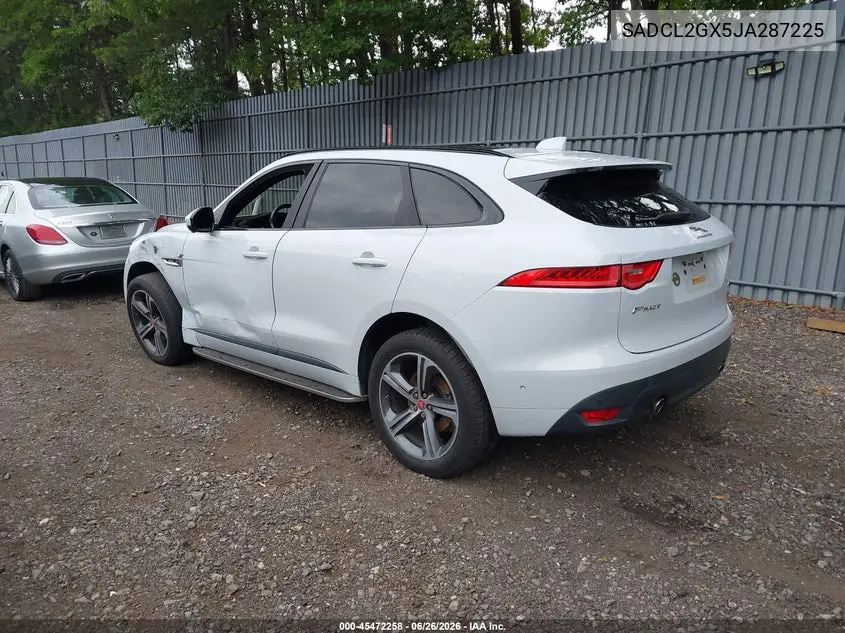 2018 Jaguar F-Pace 30T R-Sport VIN: SADCL2GX5JA287225 Lot: 45472258
