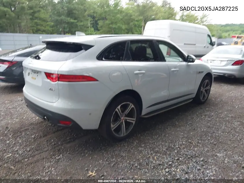 2018 Jaguar F-Pace 30T R-Sport VIN: SADCL2GX5JA287225 Lot: 45472258