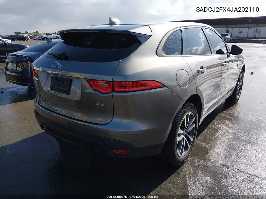 2018 Jaguar F-Pace 25T Premium VIN: SADCJ2FX4JA202110 Lot: 45490075