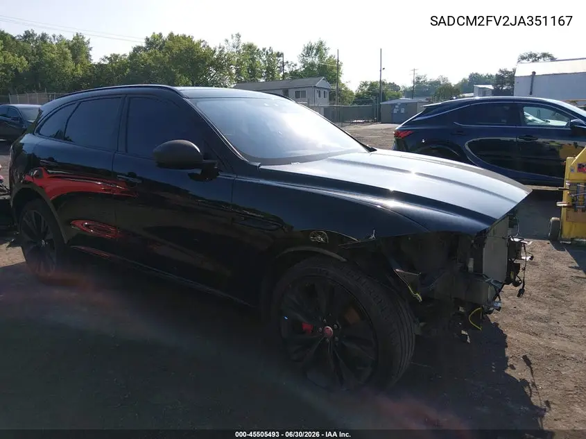 2018 Jaguar F-Pace S VIN: SADCM2FV2JA351167 Lot: 45505493