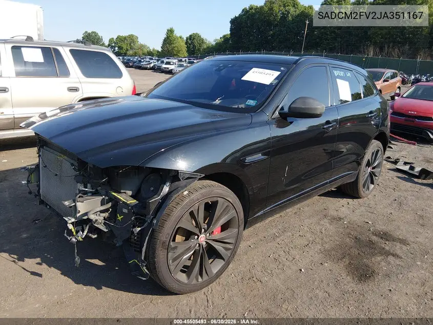 2018 Jaguar F-Pace S VIN: SADCM2FV2JA351167 Lot: 45505493