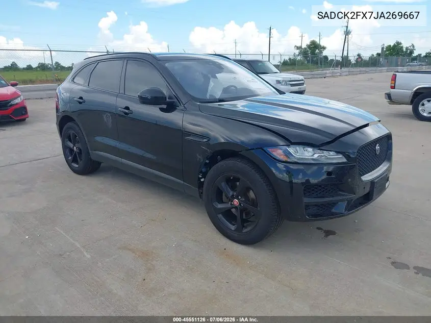 2018 Jaguar F-Pace 25T Prestige VIN: SADCK2FX7JA269667 Lot: 45551126
