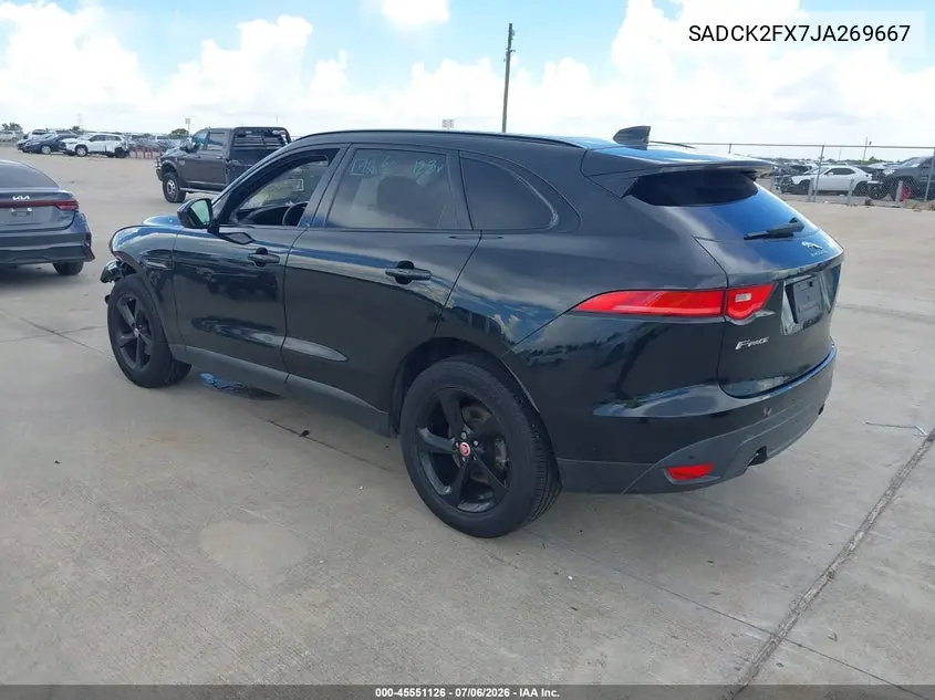 2018 Jaguar F-Pace 25T Prestige VIN: SADCK2FX7JA269667 Lot: 45551126