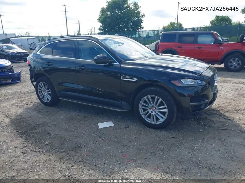 2018 Jaguar F-Pace 25T Prestige VIN: SADCK2FX7JA266445 Lot: 45571818