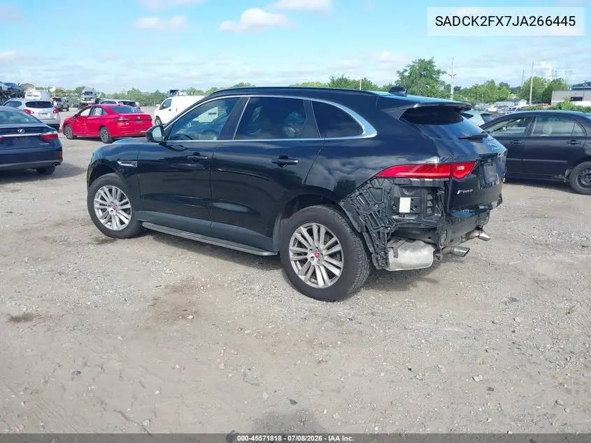 2018 Jaguar F-Pace 25T Prestige VIN: SADCK2FX7JA266445 Lot: 45571818