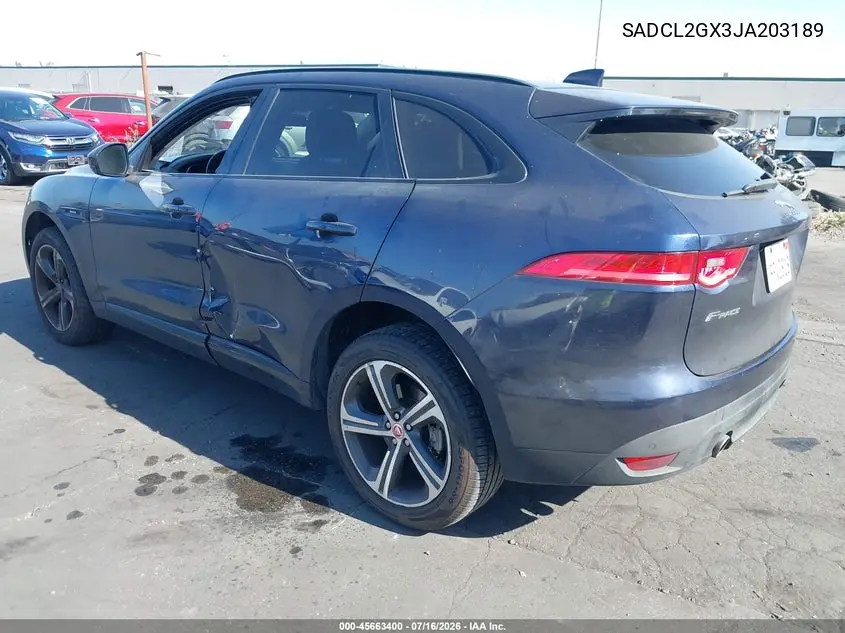 2018 Jaguar F-Pace 30T R-Sport VIN: SADCL2GX3JA203189 Lot: 45663400