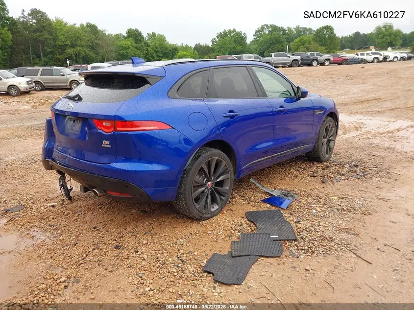 2019 Jaguar F-Pace S VIN: SADCM2FV6KA610227 Lot: 45188748