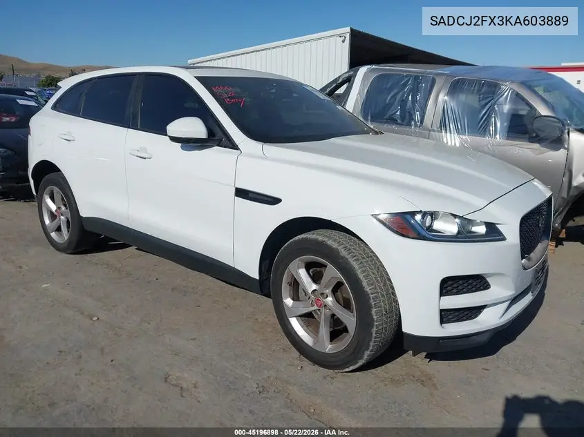 2019 Jaguar F-Pace 25T Premium VIN: SADCJ2FX3KA603889 Lot: 45196898
