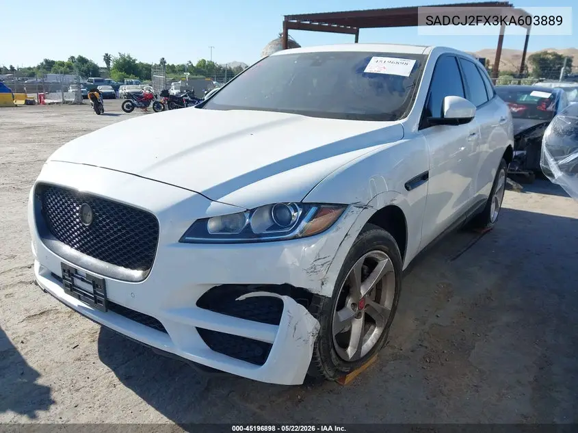 2019 Jaguar F-Pace 25T Premium VIN: SADCJ2FX3KA603889 Lot: 45196898