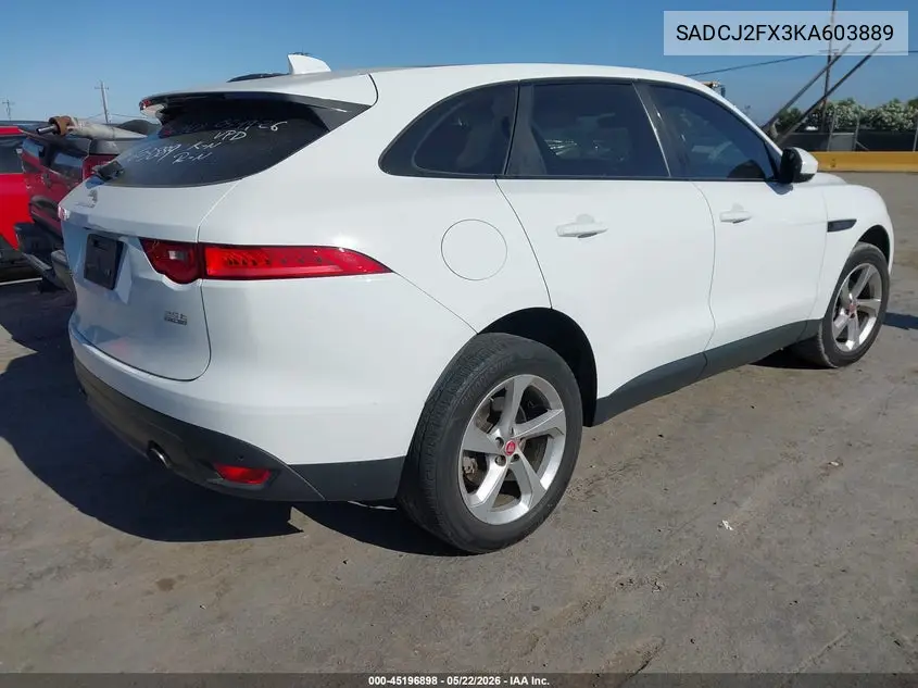 2019 Jaguar F-Pace 25T Premium VIN: SADCJ2FX3KA603889 Lot: 45196898
