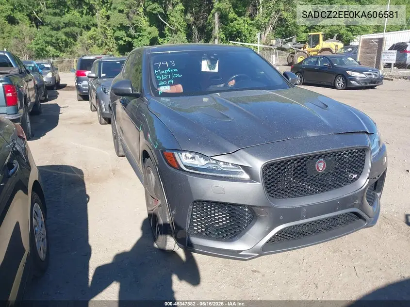 2019 Jaguar F-Pace Svr VIN: SADCZ2EE0KA606581 Lot: 45347582