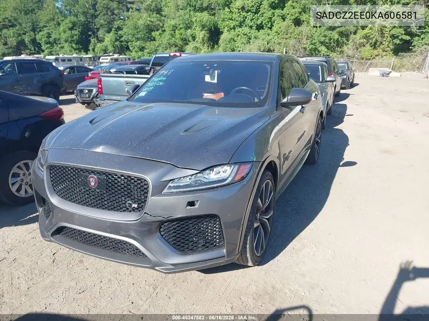 2019 Jaguar F-Pace Svr VIN: SADCZ2EE0KA606581 Lot: 45347582