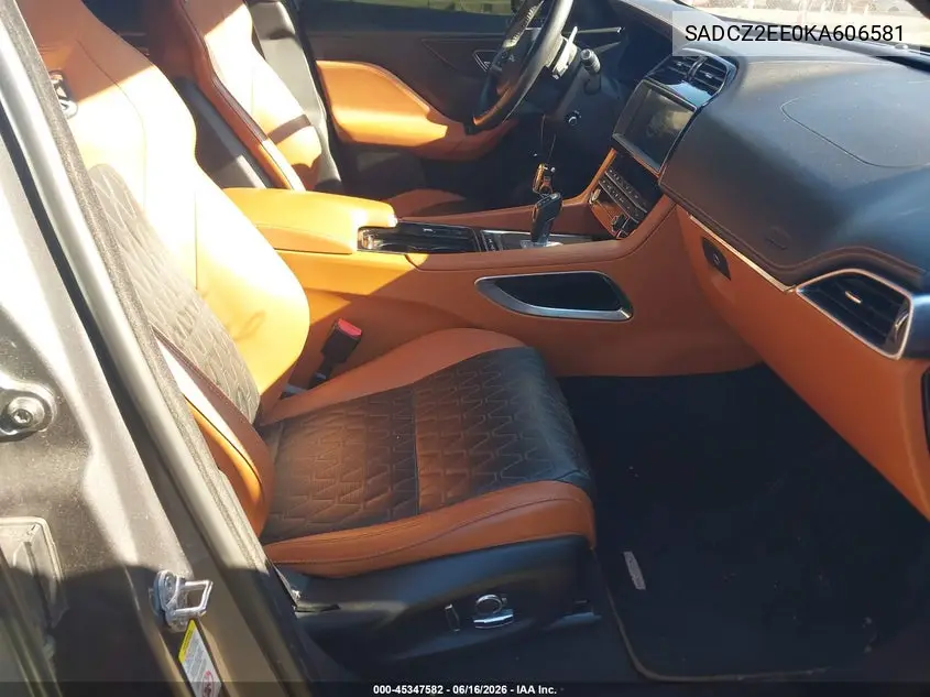 2019 Jaguar F-Pace Svr VIN: SADCZ2EE0KA606581 Lot: 45347582