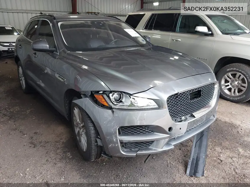 2019 Jaguar F-Pace 25T Prestige VIN: SADCK2FX0KA352231 Lot: 45348268