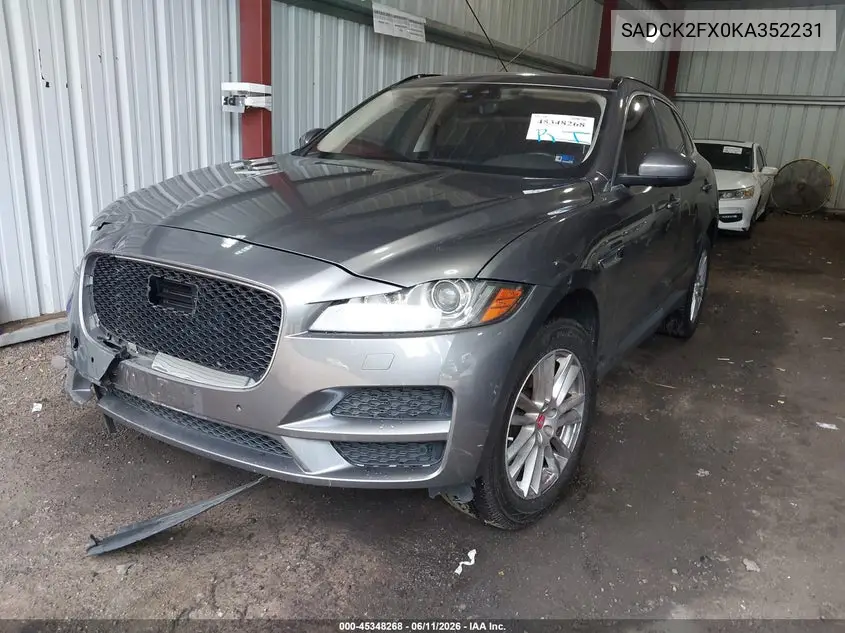 2019 Jaguar F-Pace 25T Prestige VIN: SADCK2FX0KA352231 Lot: 45348268