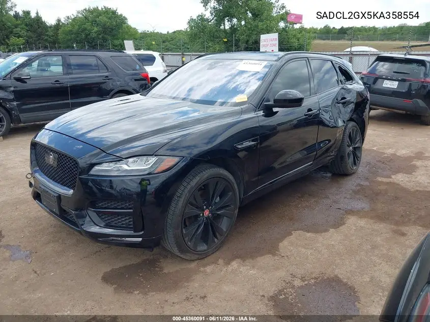 2019 Jaguar F-Pace 25T R-Sport/30T R-Sport VIN: SADCL2GX5KA358554 Lot: 45360091