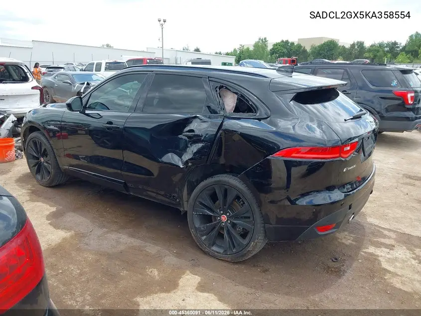 2019 Jaguar F-Pace 25T R-Sport/30T R-Sport VIN: SADCL2GX5KA358554 Lot: 45360091