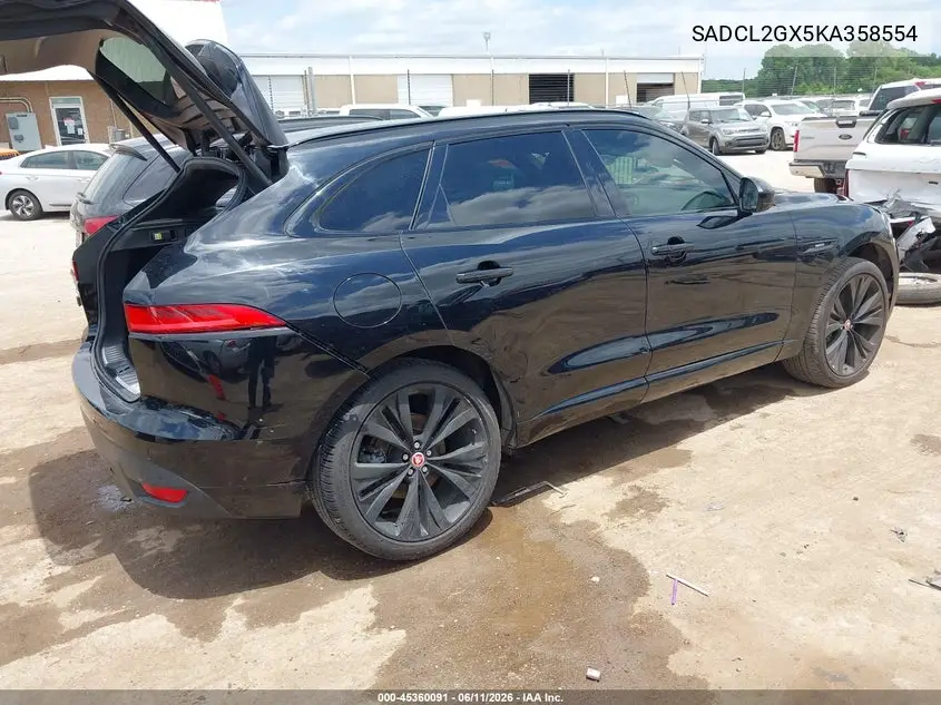 2019 Jaguar F-Pace 25T R-Sport/30T R-Sport VIN: SADCL2GX5KA358554 Lot: 45360091