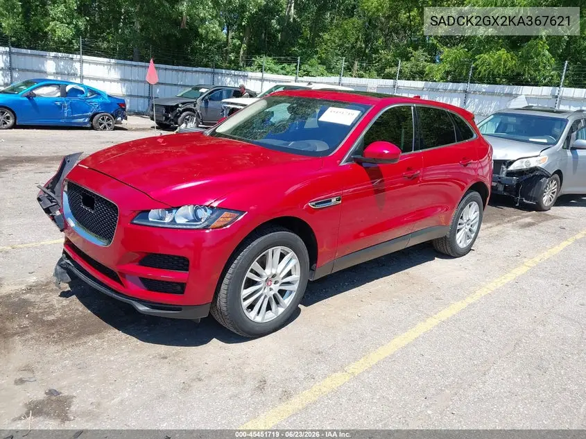 2019 Jaguar F-Pace 25T Prestige/30T Prestige VIN: SADCK2GX2KA367621 Lot: 45451719