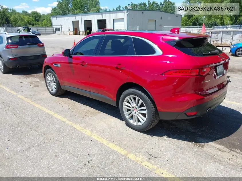 2019 Jaguar F-Pace 25T Prestige/30T Prestige VIN: SADCK2GX2KA367621 Lot: 45451719