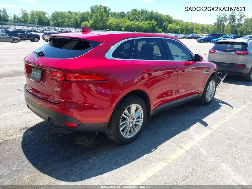 2019 Jaguar F-Pace 25T Prestige/30T Prestige VIN: SADCK2GX2KA367621 Lot: 45451719