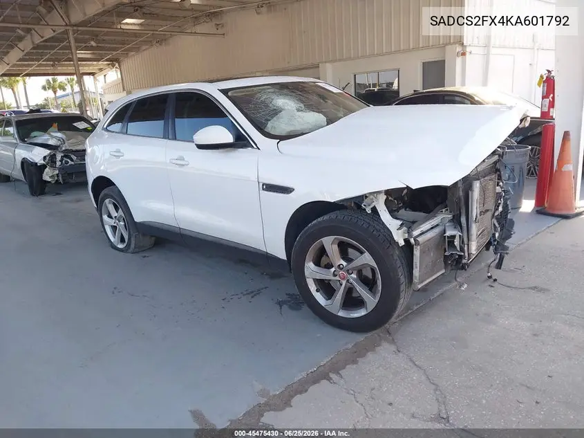 2019 Jaguar F-Pace 25T VIN: SADCS2FX4KA601792 Lot: 45475430