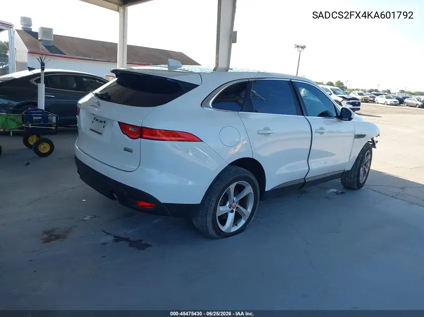 2019 Jaguar F-Pace 25T VIN: SADCS2FX4KA601792 Lot: 45475430