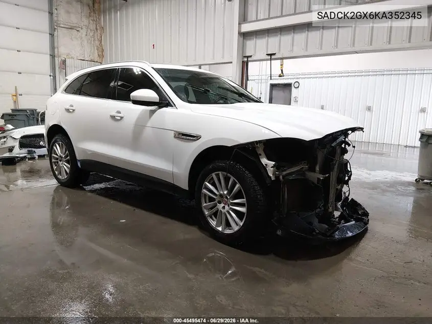 2019 Jaguar F-Pace 25T Prestige/30T Prestige VIN: SADCK2GX6KA352345 Lot: 45495474
