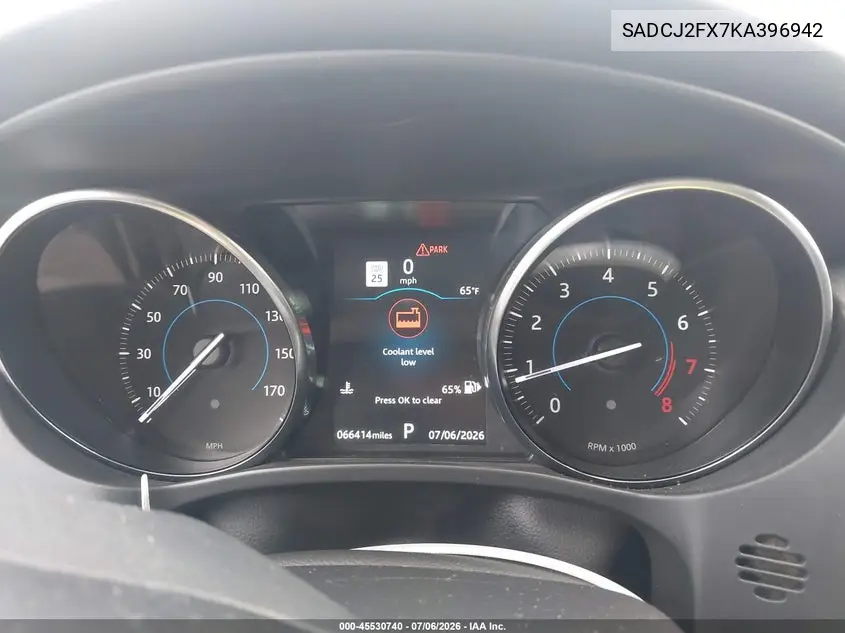 2019 Jaguar F-Pace 25T Premium VIN: SADCJ2FX7KA396942 Lot: 45530740