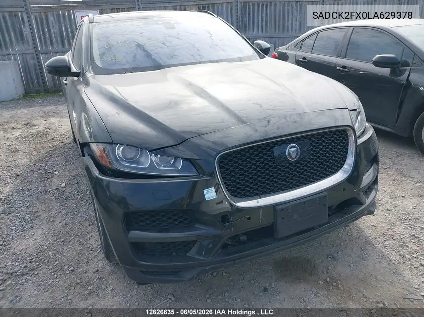 2020 Jaguar F-Pace 25T Prestige VIN: SADCK2FX0LA629378 Lot: 12626635