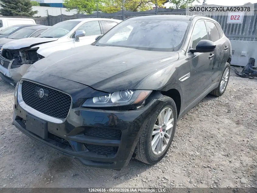 2020 Jaguar F-Pace 25T Prestige VIN: SADCK2FX0LA629378 Lot: 12626635