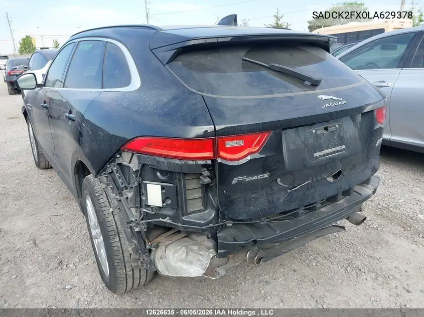 2020 Jaguar F-Pace 25T Prestige VIN: SADCK2FX0LA629378 Lot: 12626635